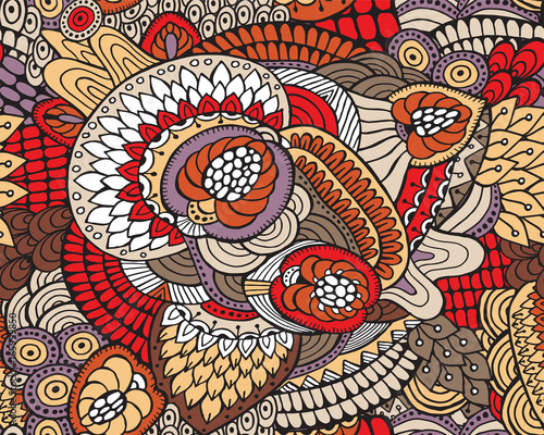 stock vector seamless flower, doodle pattern. abstract art background