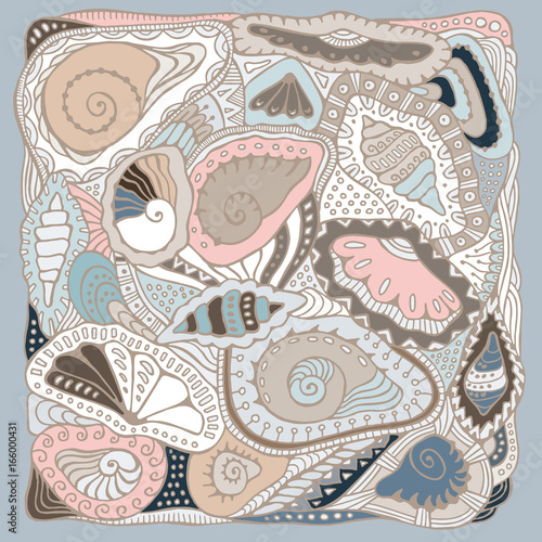stock vector seashell pattern. sea, summer background