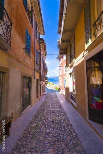 Historic old town of Cannobio. Lane down to Lake Maggiore - Lago Maggiore, Verbania, Piemont, Italy