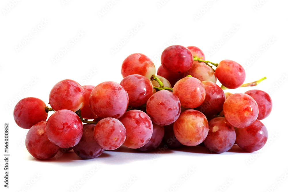 Fototapeta premium bunches of Summer fresh red grape with white isolate background