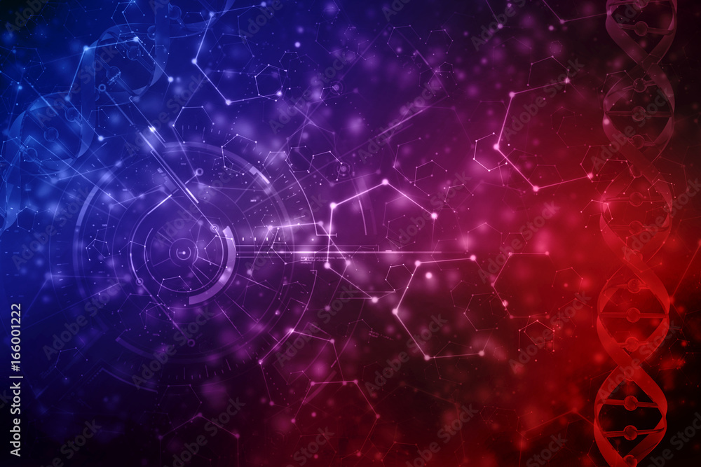 Fototapeta premium 3d render of dna structure, abstract background