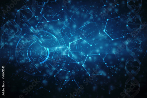 3d render of dna structure, abstract background
