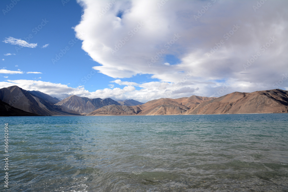 Panong Tso, Tibetan for 'high grassland lake', also referred to as Pangong Lake, is an endorheic lake in the Himalayas situated at a height of about 4,350 m (14,270 ft).