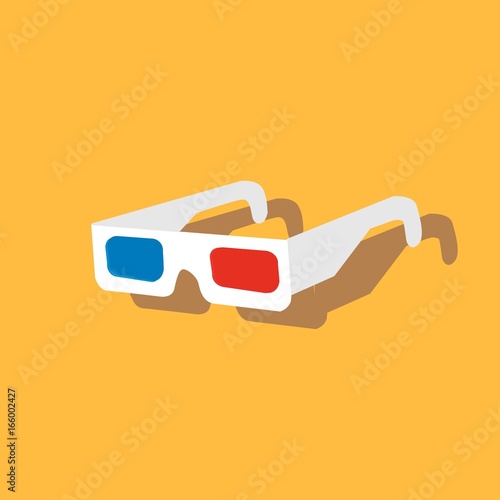 Cinema 3D glasses vector isolated illustration