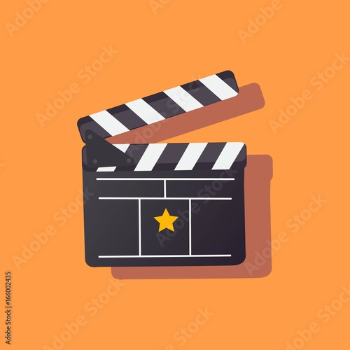 Film clapper board isolated vector illustration