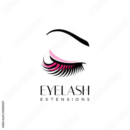 Eyelash extension logo. Vector illustration in a modern style