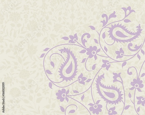 wedding card design, paisley floral pattern , India