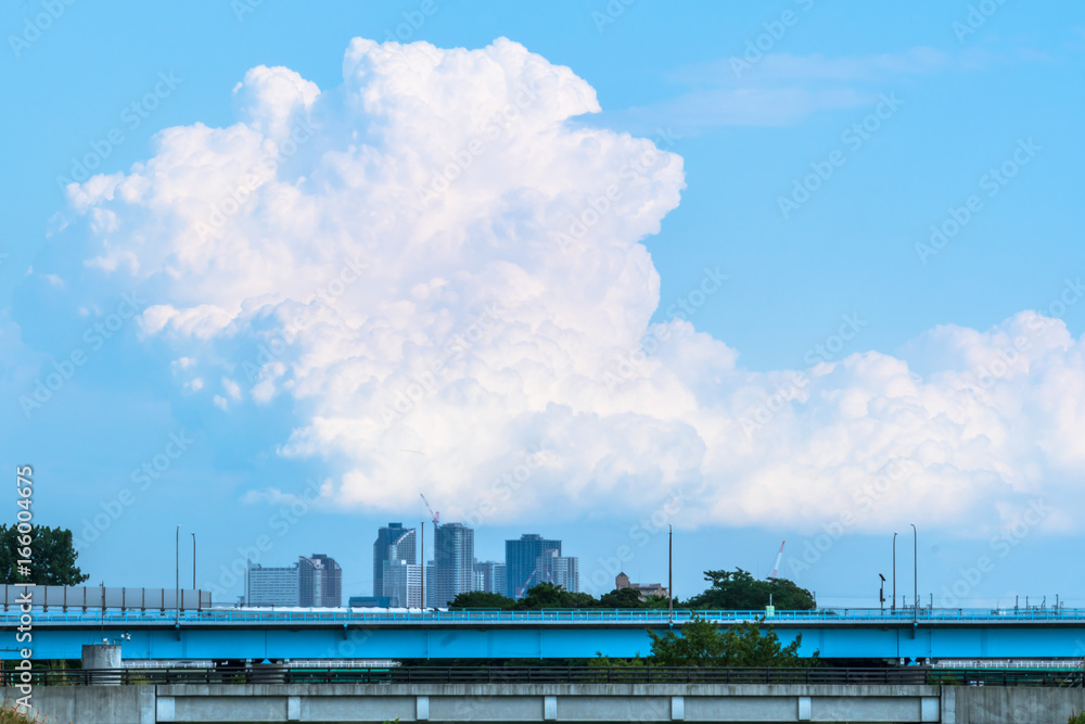 Obraz premium 都市と入道雲