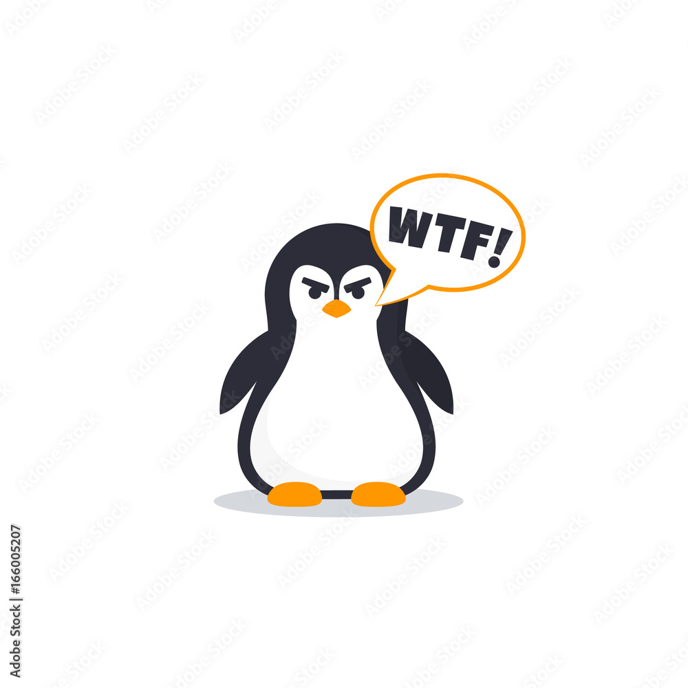 Fototapeta premium angry pinguin vector emoji
