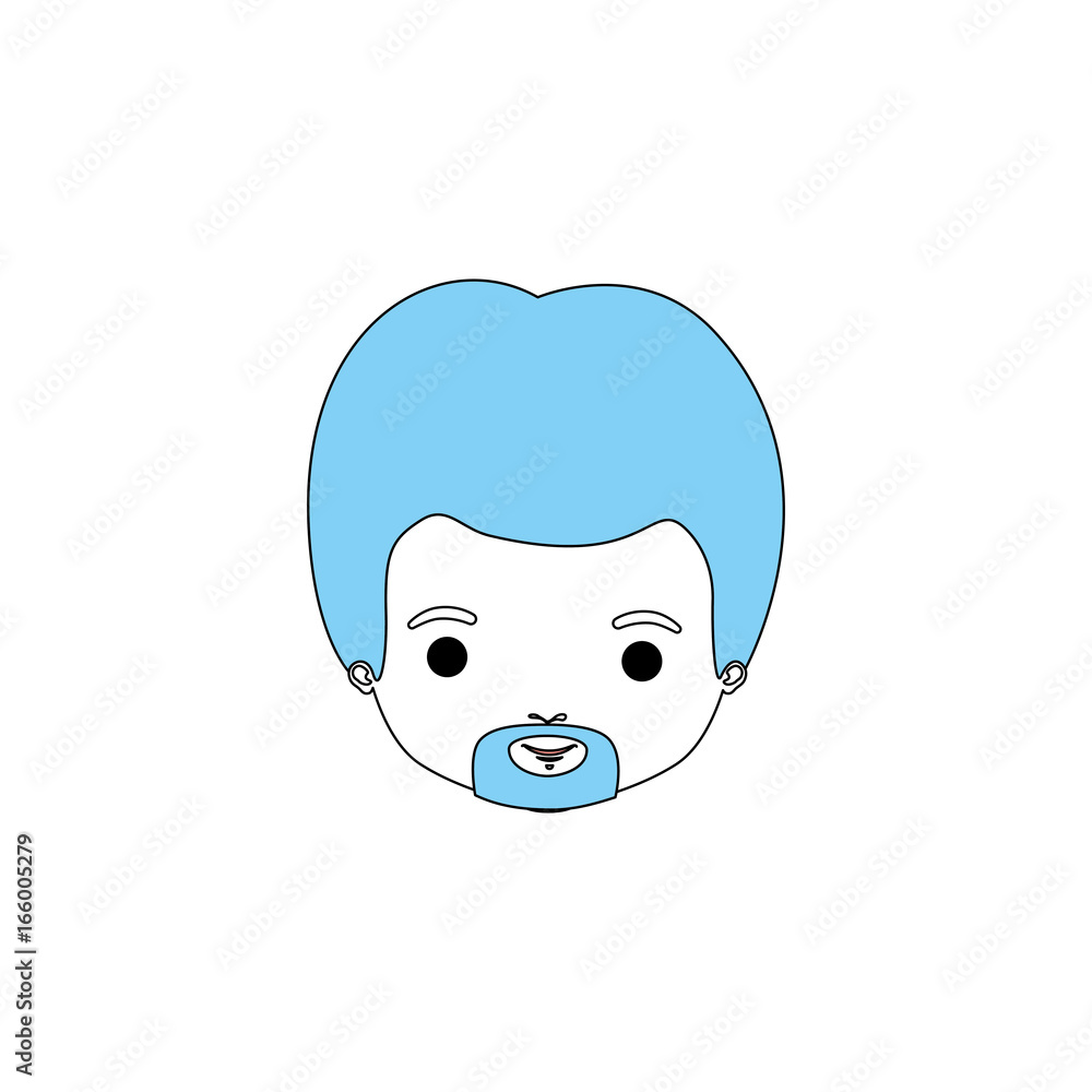color sections silhouette caricature closeup front view face man with van dyke beard color sections silhouette caricature closeup front view face man with van dyke beard