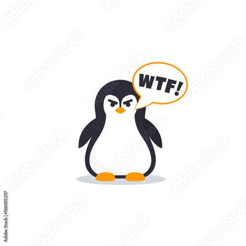 angry pinguin vector emoji