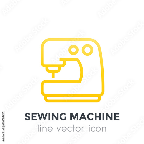 sewing machine icon, linear style