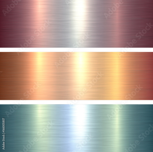 Metal  texture backgrounds, blue and gold brushed metallic texture plate.
