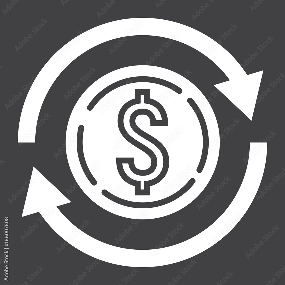 Exchange glyph icon, business and finance, dollar sign vector graphics, a solid pattern on a black background, eps 10. Exchange glyph icon, business and finance, dollar sign vector graphics, a solid pattern on a black background, eps 10.