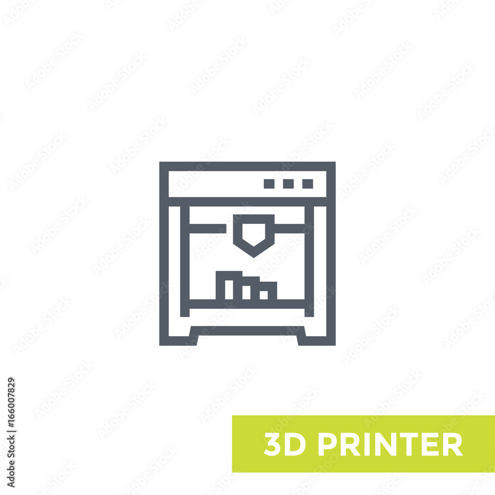 3d printer icon on white 3d printer icon on white