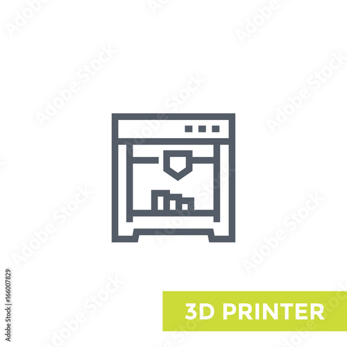3d printer icon on white