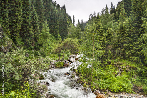 landscape river mountain  cloudy sky summer © alextan8