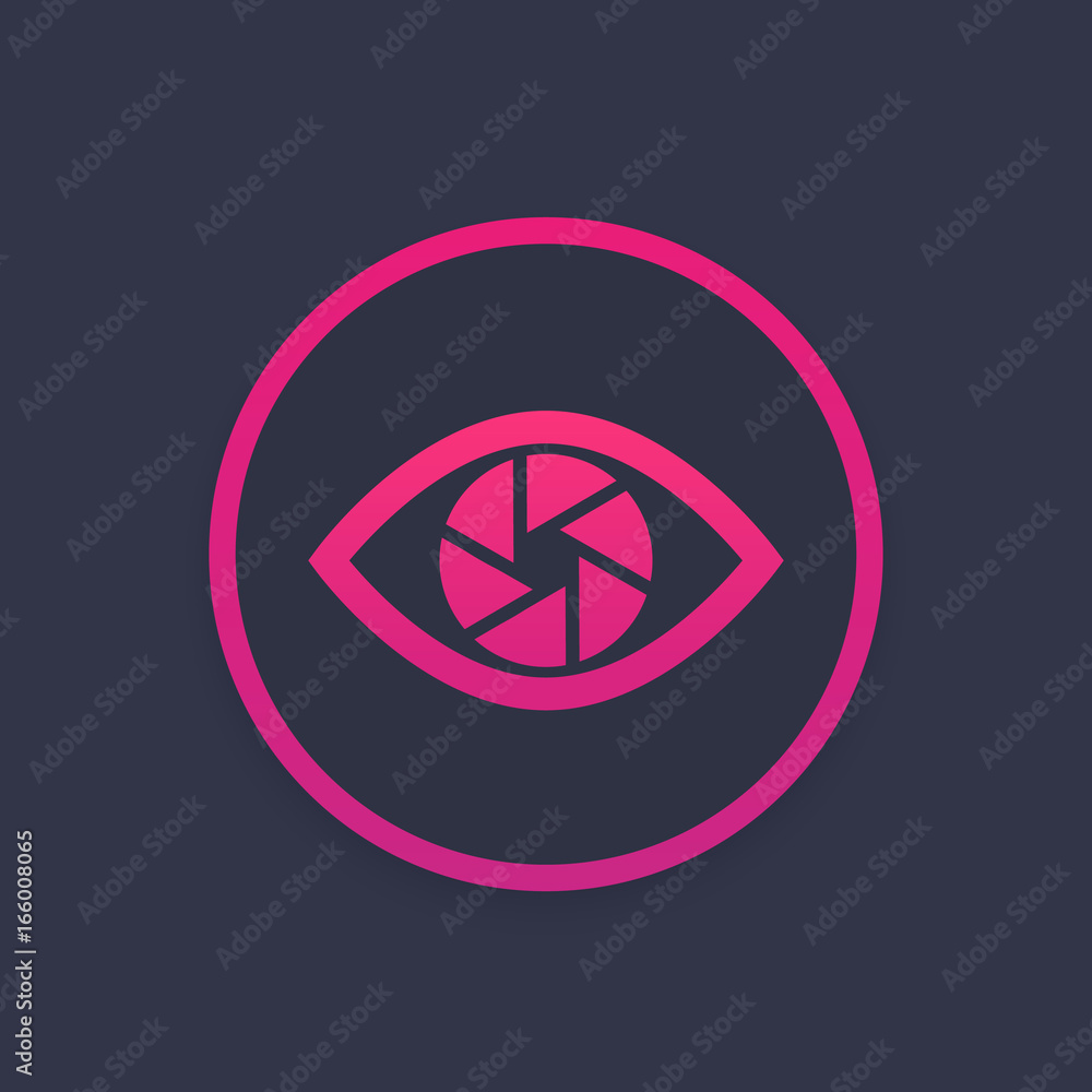 eye with aperture symbol, vector icon eye with aperture symbol, vector icon