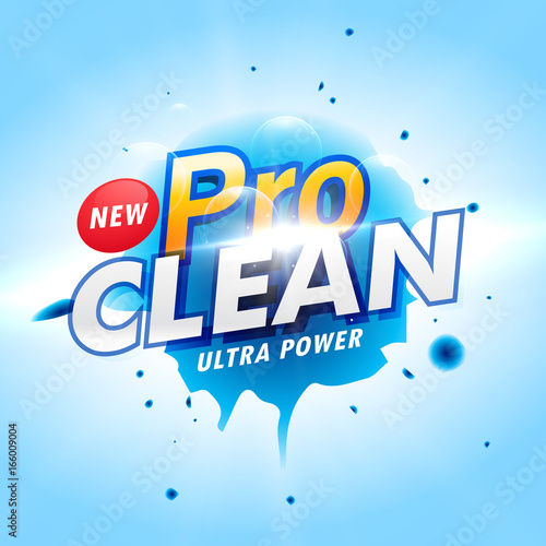 beautiful blue laundry detergent packaging concept design template