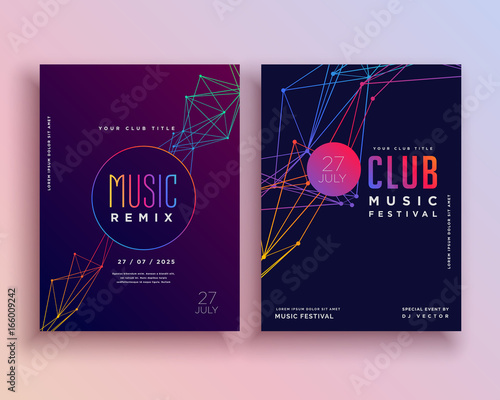 club music party flyer template design