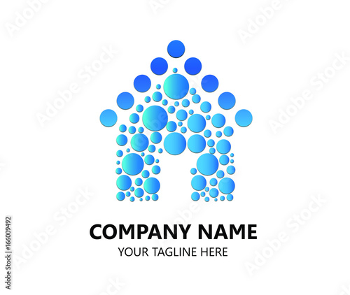 Logo Home bubble circle blue