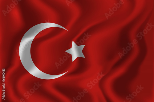 Vector realistic isolated waving Turkish flag background for decoration and covering. Concept of Happy Zafer Bayrami, Victory Day in Turkey.