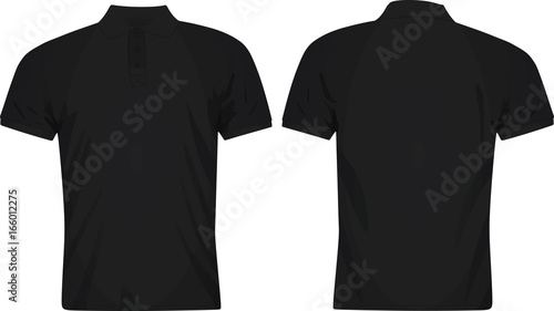 Men black polo t shirt. vector illustration