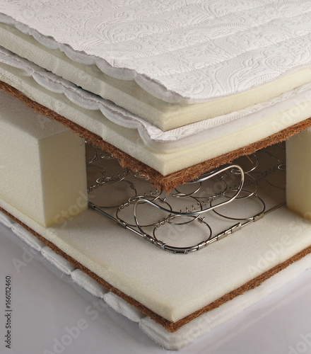 Close up of internal view of mattress structure photo