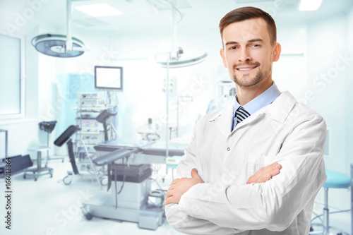 Handsome young doctor on wh...