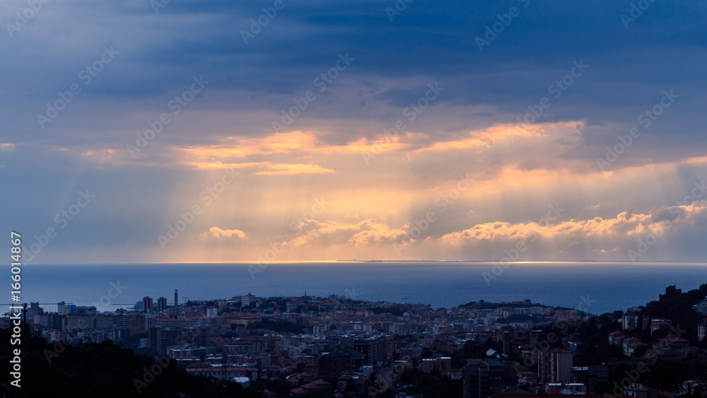 storm over the city of Trieste
