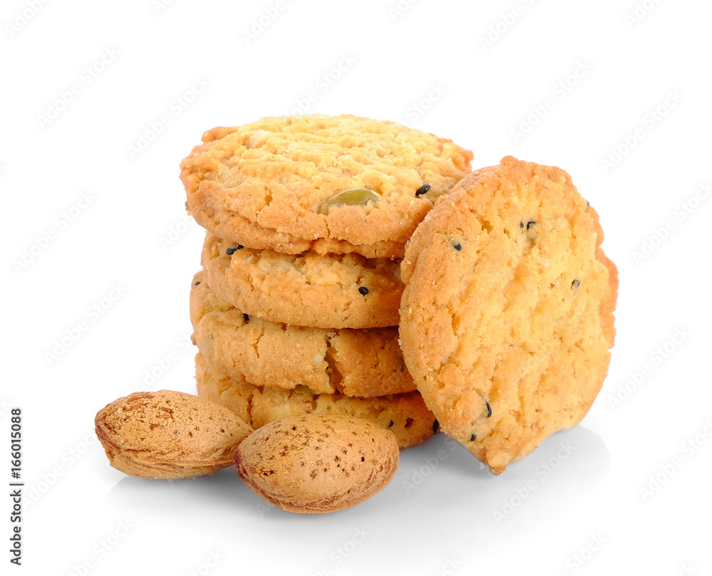 cookies almond on white background cookies almond on white background