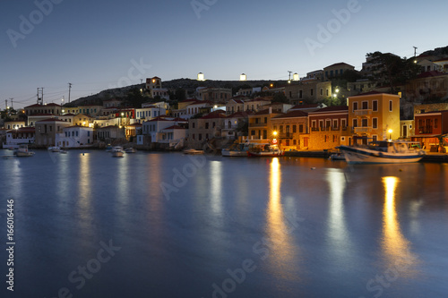 View of the village on Halki island in Greece. 