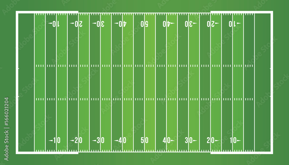 Fototapeta American football field from top view.