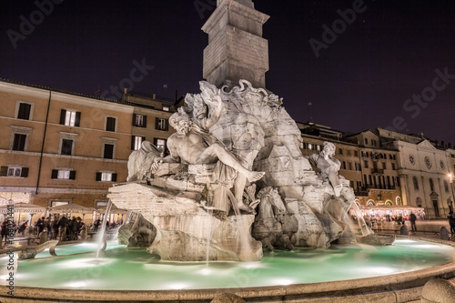 Fontana dei Quattro Fiumi centre Rome, Italy.