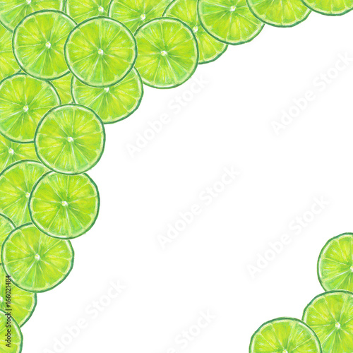 Lime fruits frame
