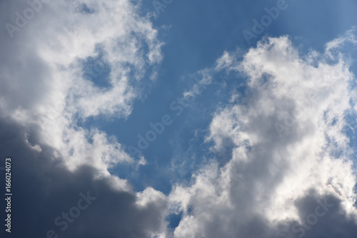 青空と雲「空想・雲のモンスターたち」何かを伝えたい、絆、絆を深める、お互いが顔を合わせる、見つめあうなどのイメージ © Ryuji