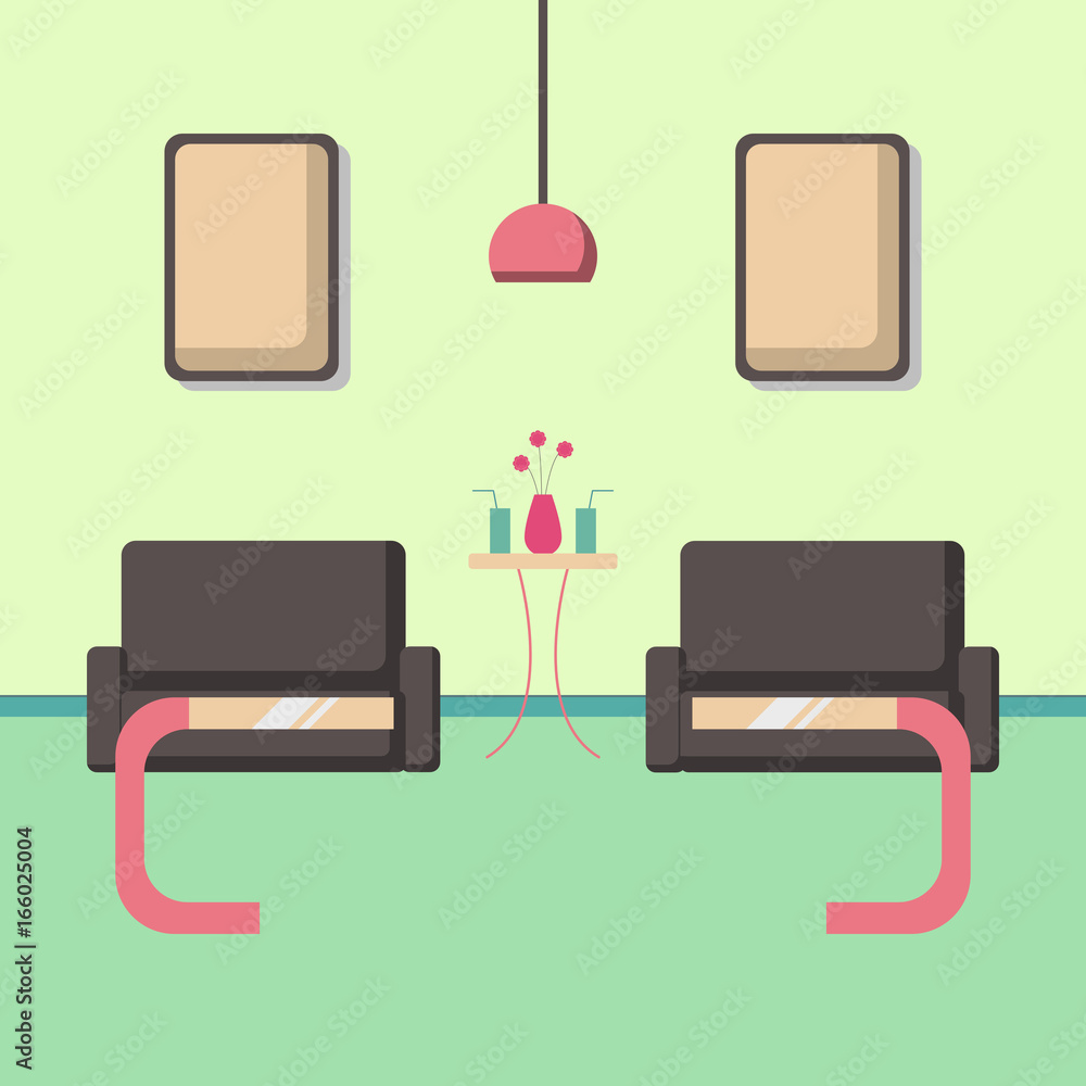 Living room with sofa with lamp flat style vector illustration Living room with sofa with lamp flat style vector illustration