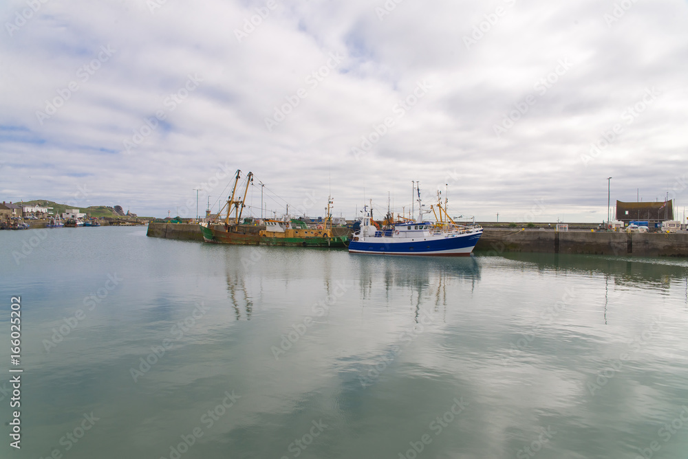Howth harbor in Ireland, boats
