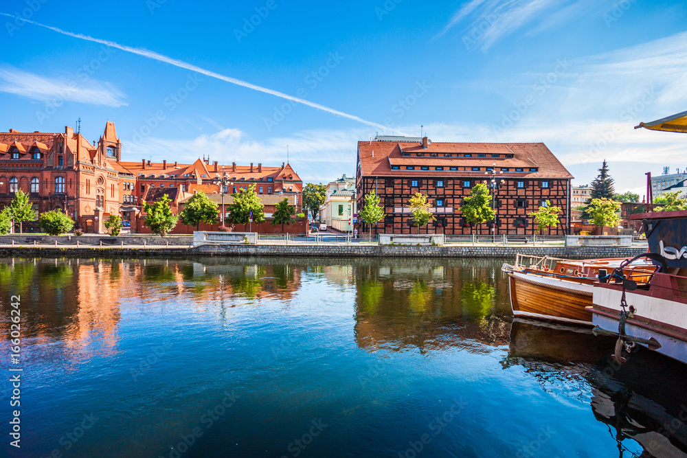 Old Town and granaries by the Brda River. Bydgoszcz, Poland.