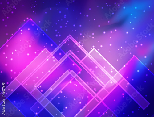 My Galaxy. Vector bright colorful cosmos illustration with sacred geometry. A...