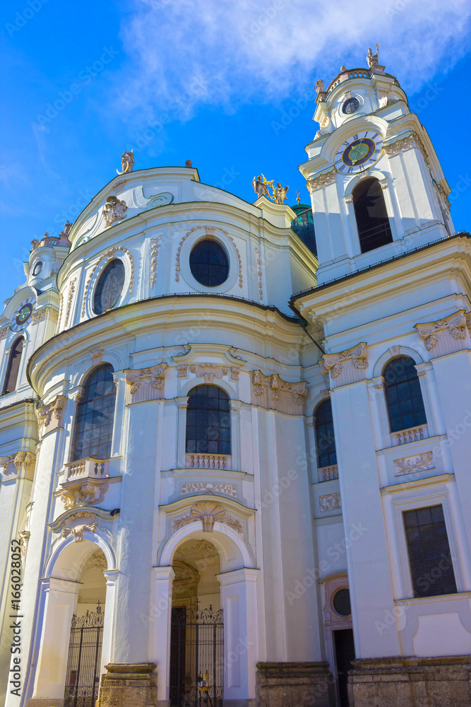 Famous Salzburg Cathedral or Salzburger Dom at Domplatz, Salzburg Land, Austria