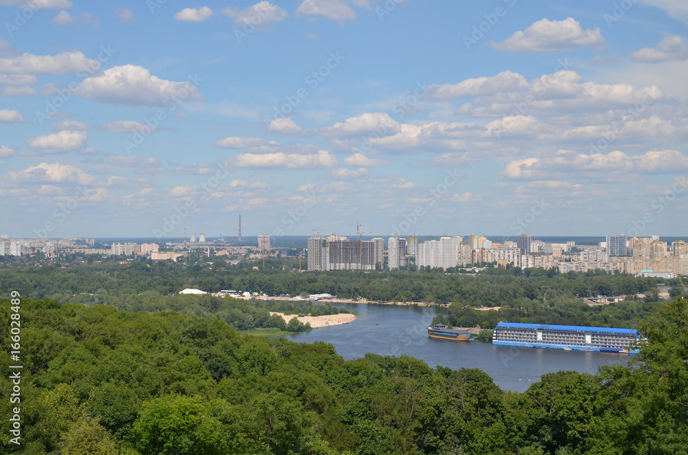 Dnipro River in the city of Kiev, Ukraine