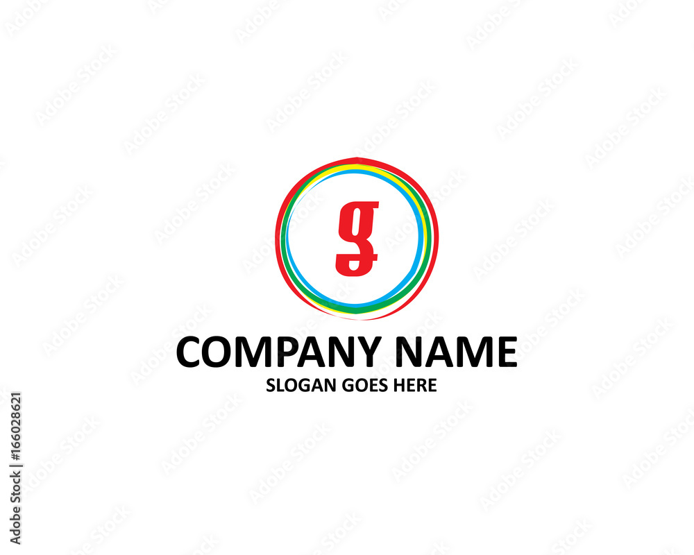 g letter colorful circle logo