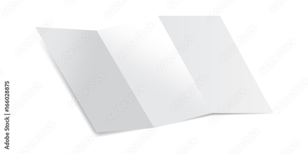 Trifold Blank Piece of Paper with shadows Mockup Vector Illustration. Mock up of a letter paper isolated on a white background. Trifold Blank Piece of Paper with shadows Mockup Vector Illustration. Mock up of a letter paper isolated on a white background.