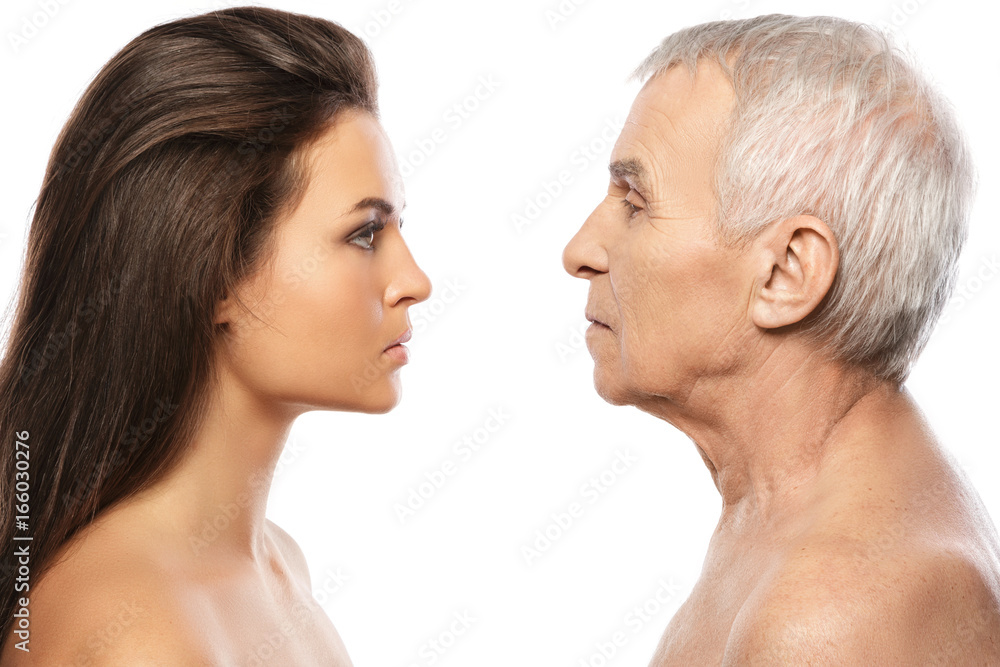 Elderly father and his beautiful daughter Elderly father and his beautiful daughter