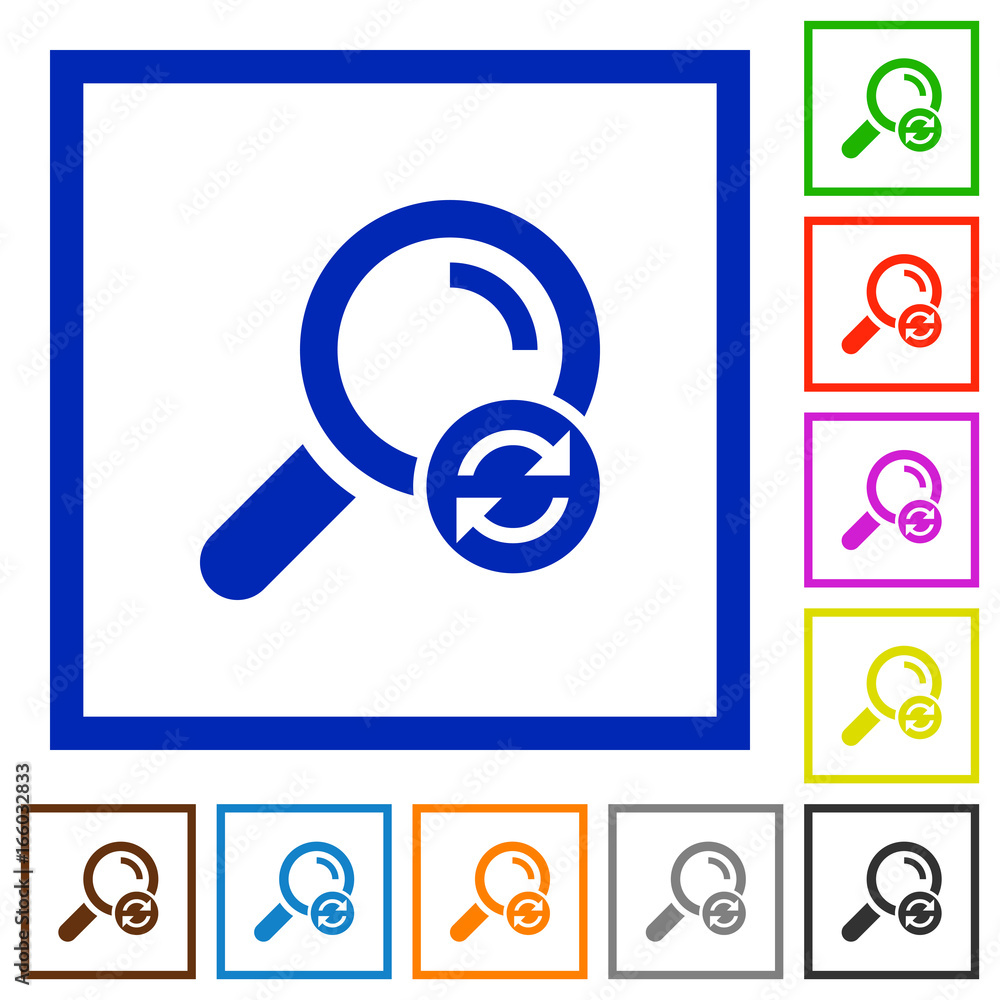 Reset search flat framed icons Reset search flat framed icons