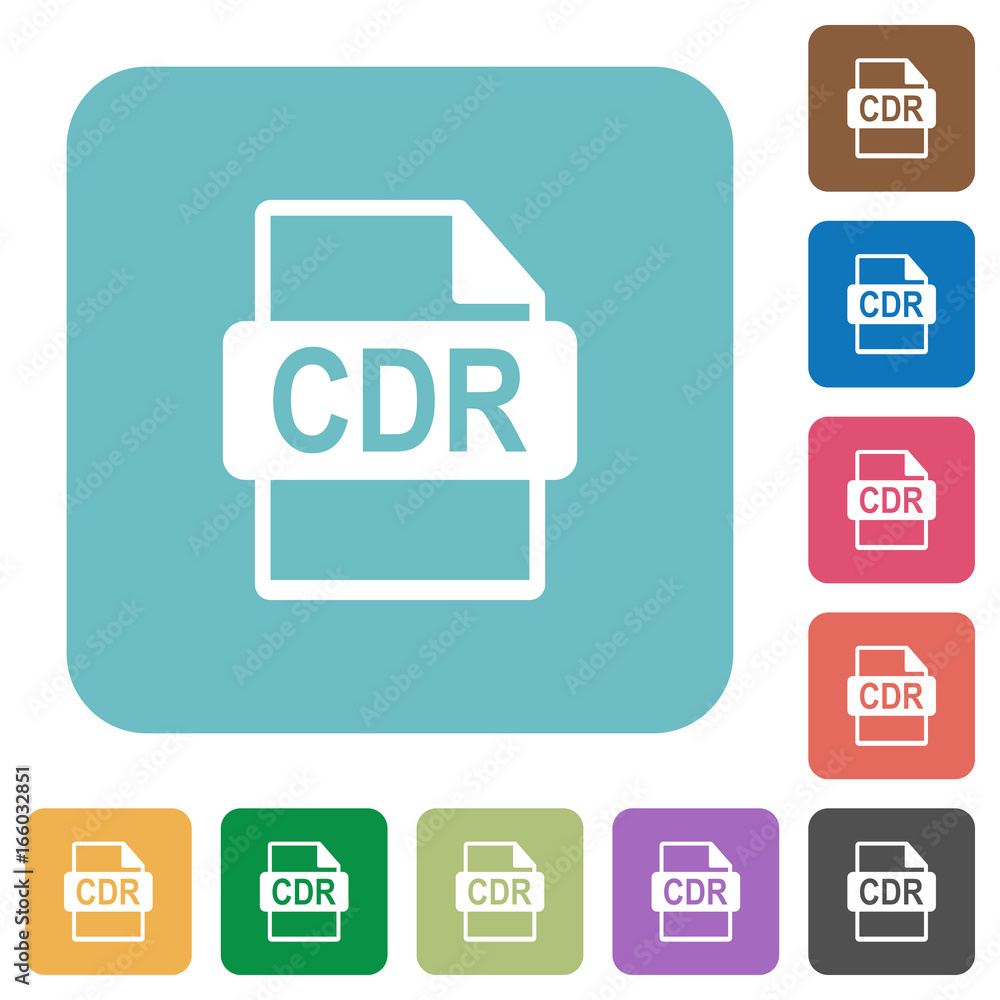 CDR file format rounded square flat icons CDR file format rounded square flat icons