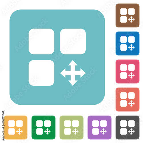 Move component rounded square flat icons
