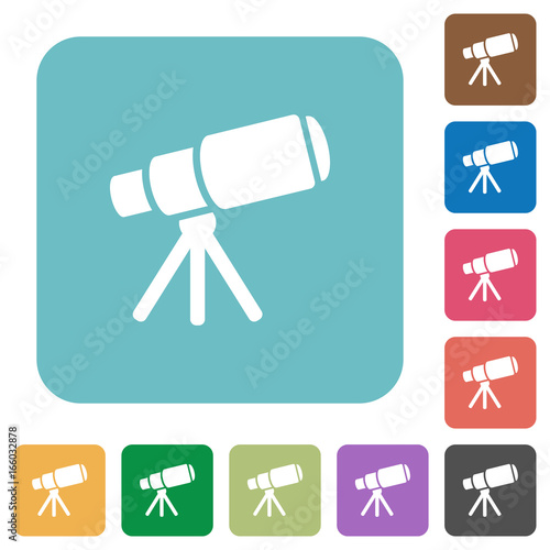 Space telescope rounded square flat icons