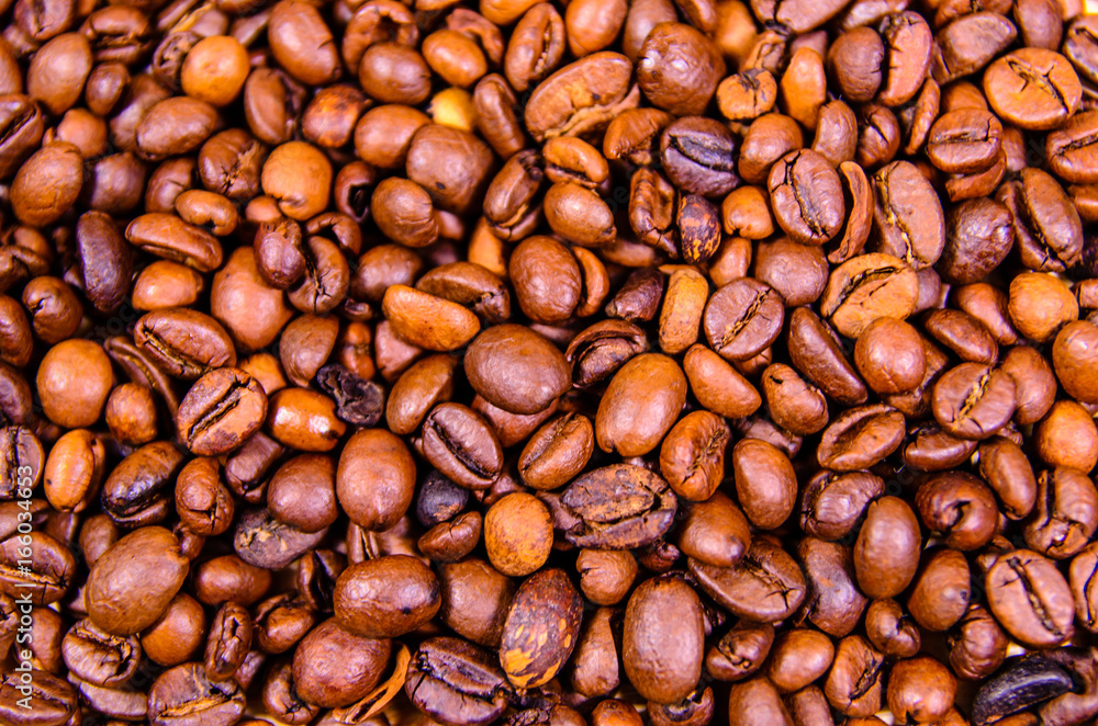 Background of the roasted coffee beans Background of the roasted coffee beans